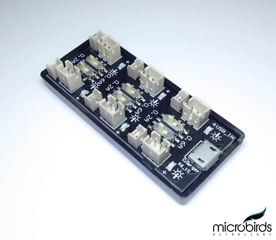 Chargeur 6 Ports Pour Batteries LiPo/LiHV – Compatible Micro JST 1.25 Et JST-PH 2.0